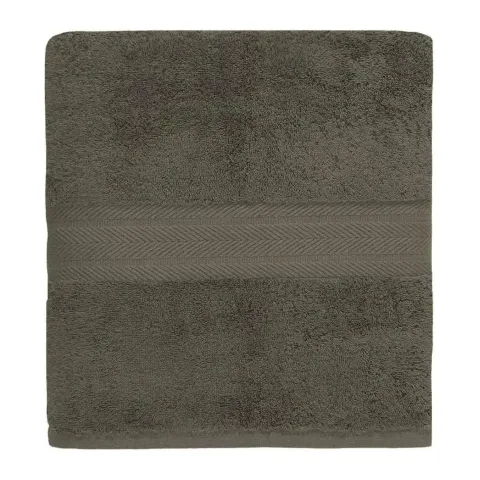 Serviette de bain personnalisée brodée à Paris, coloris noisette (modèle Vendôme, 100 % coton peigné)