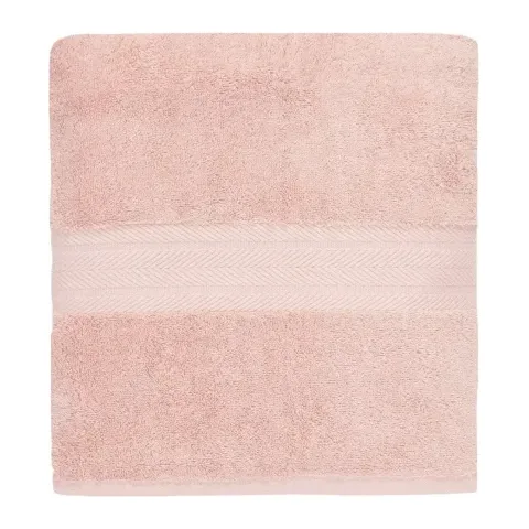 Serviette de bain personnalisée brodée à Paris, coloris poudre (modèle Vendôme, 100 % coton peigné)