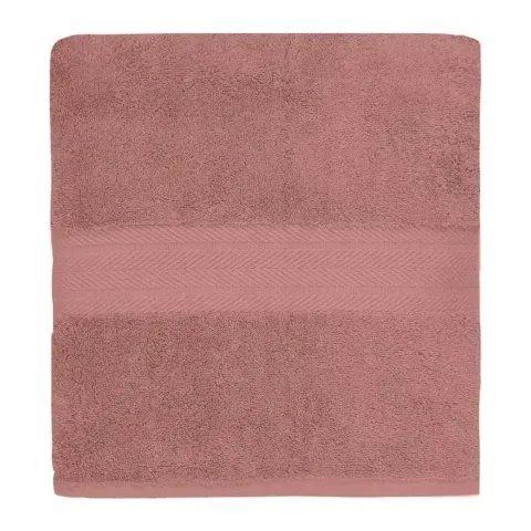 Serviette de bain personnalisée brodée à Paris, coloris rose (modèle Vendôme, 100 % coton peigné)
