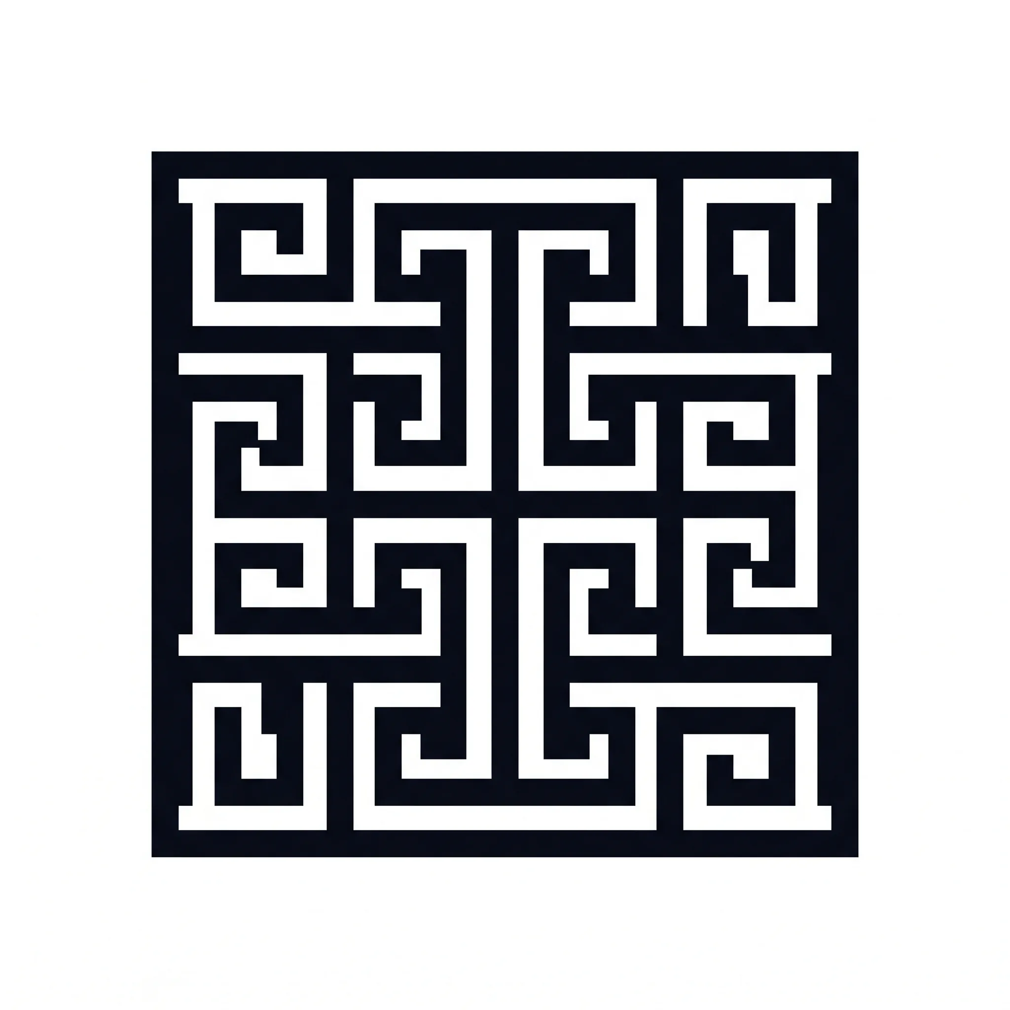 Exemple de logo brodable : motif géométrique, formes pleines, angles francs, couleur pleine unie. broderie dense.