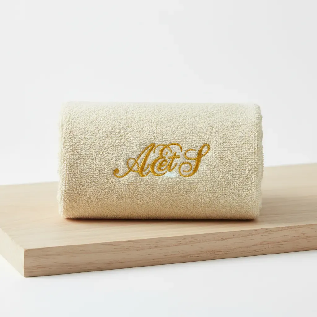 Inspiration serviette de bain personnalisée brodée aux initiales d'un couple, cadeau, atelier Paris