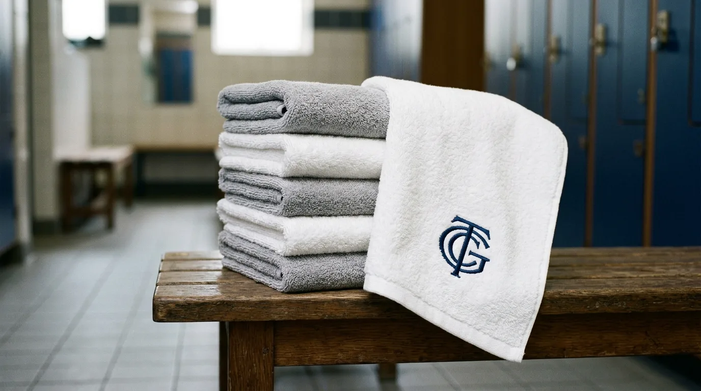Serviette de sport personnalisée : serviette de sport éponge brodée au monogramme d'un club